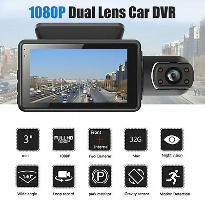$43.76 • Buy 1080P Dual Lens Car DVR Dash Cam Front And Rear Mirror Camera Video Recorder