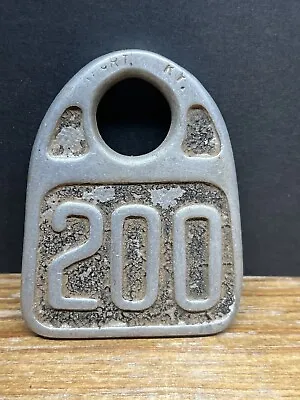 Number 200 Cattle Tag Vintage Numbered Keychain Tag Large Metal Cow Tag Fob Farm • $14.99