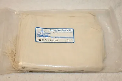 Atlantic Spice Co. Cotton Canvas Drawstring Muslin Bag 5  X 7  New Sealed • $19.95