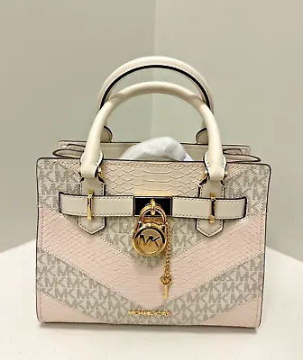 Michael Kors Hamilton Small Satchel Handbag Crossbody Bag In Light Cream Multi • $155