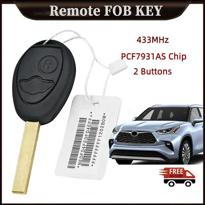 2Button Remote Key Fob 433MHz PCF7931AS Chip For 2002 2003 2004 2005 Mini Cooper • $23.21