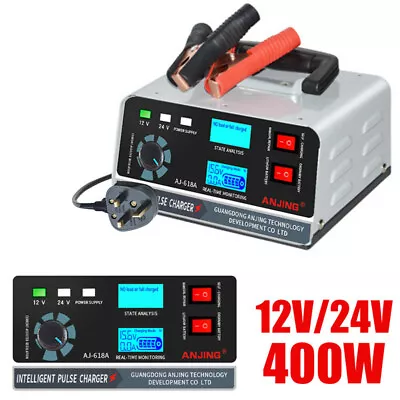 Automatic Car Battery Charger 400W 40A 12V/24V Smart Pulse Repair Trickle • $45.59