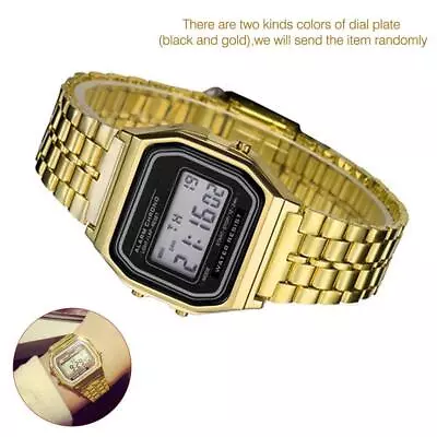 Unisex Digital Watch LED Digital Alarm Watch Gold Basic Retro Vintage Style PT • $14.54