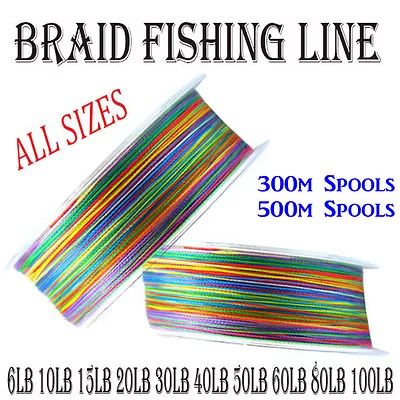 $14.99 • Buy Braid Fishing Line 500m 300m Spectra Dyneema 6 10lb 15lb 20lb 30lb 40lb 50 60 80