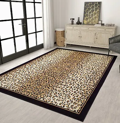 Contemporary Rugs For Living Room 8x10 Brown Animal Print Tiger Leopard Cheetah  • $99.98