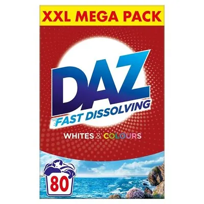 DAZ Washing Powder 80 Washes - Whites & Colours 4.8kg - Stain Removal Detergent • £16.46