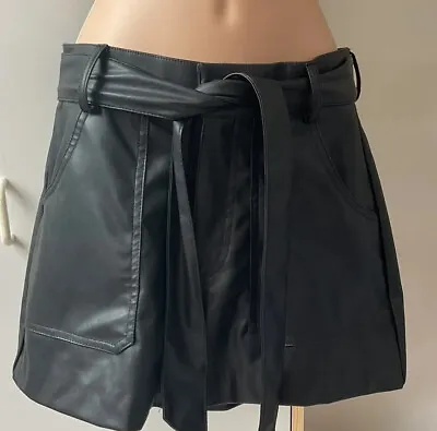 $6.09 • Buy “zara” Ladies Faux Leather Black Shorts Size Xs. New