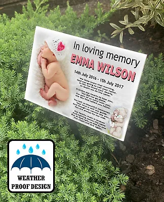 Baby Remembrance Infant Loss Boy Or Girl Memorial Grave Cemetery Marker. • £12.99