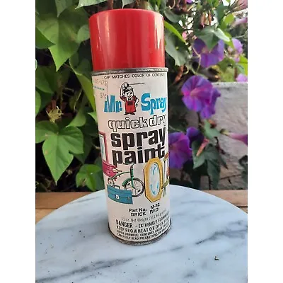 Vintage Mr. Spray Quick Dry Spray Paint Can Brick Red M-32 1960s • $95