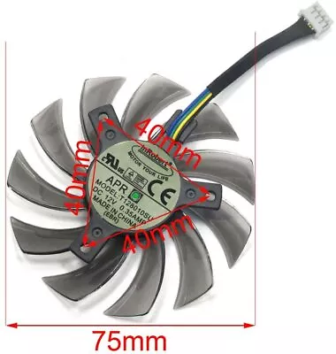 £19.18 • Buy 75mm T128010SU Fan For Gigabyte NVIDIA GeForce GTX 760 770 780 670 580 4-Pin//