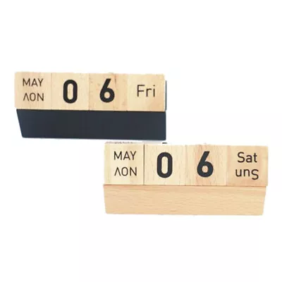  Date Blocks For Desk Wood Manual Calendar Vintage Calendars • $12.34