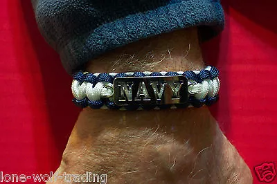  Navy  Survival Paracord Bracelets With Navy Metal Badge  • $12