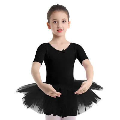 Girls Kids Ballet Dance Dress Ballerina Backless Leotard Tutu Skirt Dancewear • $16.49