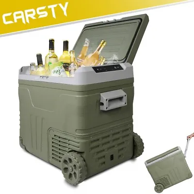 CARSTY 52QT Portable Car Refrigerator Freezer W/Wheels & Pull Rod For RV Camping • $239.99