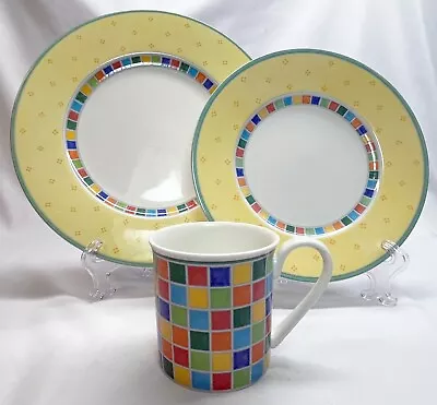 Villeroy & Boch Twist Alea Limone 3 Piece Place Setting Fine China - Nice • $29.95