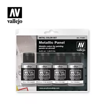 Vallejo Metal Panel Acrylic Paint Set 77.601 • $43.99