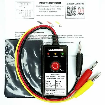 Mercedes OBD1 Diagnostic Code Reader For Cars With The 8 Or 16 Port  Socket • $47.87