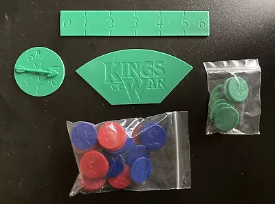 Mantic Games - Kings Of War (2nd Ed) Tokens Ruler Turn Dial And Arc Template • £5