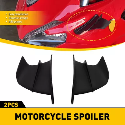 2x Black Motorcycle Side Winglets Air Deflector Fin Spoiler Cover Trim ABS USA • $16.99