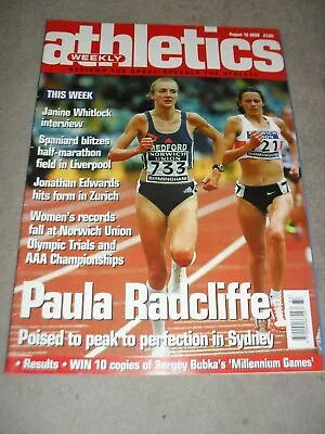 £0.99 • Buy Athletics Weekly Issue August 16th 2000,Paula Radcliffe,Janine Whitlock