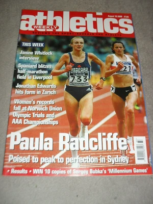 £0.99 • Buy Athletics Weekly Issue August 16th 2000,Paula Radcliffe,Janine Whitlock