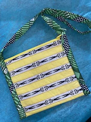 OOAK Mini Bag Purse Zipper Vintage Fabric Scissors 7”X9” Short Strap Small • £25.07