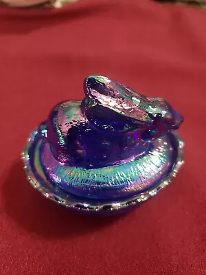 #2 McKee Carnival Iridescent Glass Covered Salt Rabbit • $11