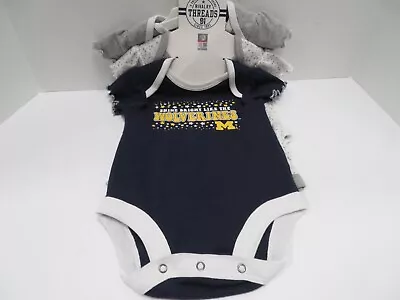 Infant Girl Michigan Wolverines Body Suit Size 6-9m 3 Pack NWT • $17.99