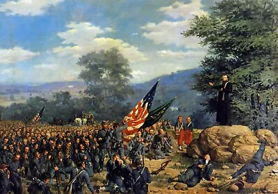 CIVIL WAR Father Corby Blessing The Irish Brigade  Painting 8x10 PREMIUM REPRINT • $15.97