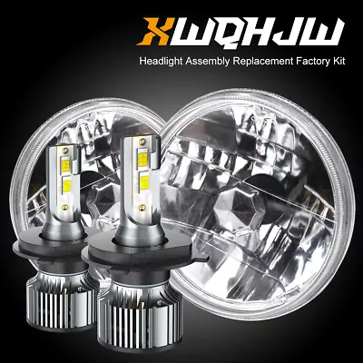 Head Light Glass Housing Lamp 7  Round Pair For Chevy C10 C20 C30 Pickup Nova • $169.99