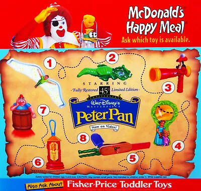 1997 Disney's Peter Pan Mcdonalds Happy Meal Toys - U Pick • $3.99