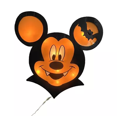 Mickey Mouse Halloween Vampire  Lighted Hanging Sign Disney Dracula Decor • $35.01