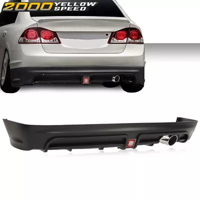 Rear Bumper Spoiler W/LED 3RD Brake Light+Muffler Tip Fit For 06-11 Civic Sedan • $215.80