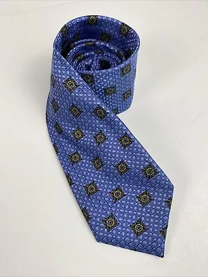 CANALI Mens Blue Geometric Silk Tie Italy Luxury • $39.90