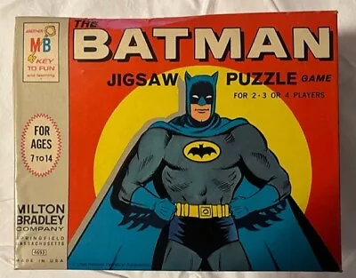 Vintage 1966 Milton Bradley Batman Jigsaw Puzzle Game W Original Box Less 2 Pc • $8.99