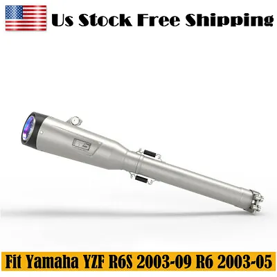Stainless Slip-on Exhaust Muffler Pipe T Fit Yamaha YZF R6S 2003-09 R6 2003-05  • $169.98