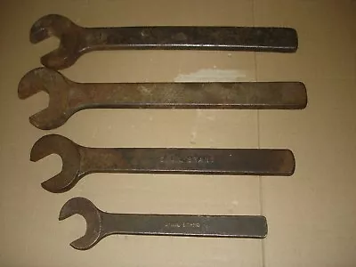 VINTAGE TOOLS 4 X OLD SNAIL BRAND BOILER TYPE SPANNERS STEAM FARM HEAVY DUTY • $18.91