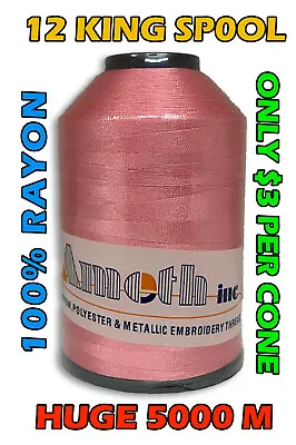 12 Cones Large Rayon Ameth Machine Embroidery Thread 5000m Wholesale Lot New • $36