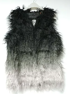 Superdry Boho Ombre Fur Gilet Grey Size S Rrp £84.99 DH001 GG 03 • $108.41