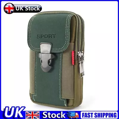 Men Canvas Waist Bag Phone Purse Zipper Belt Bum Pouch (Style 1 Green) UK • £5.79