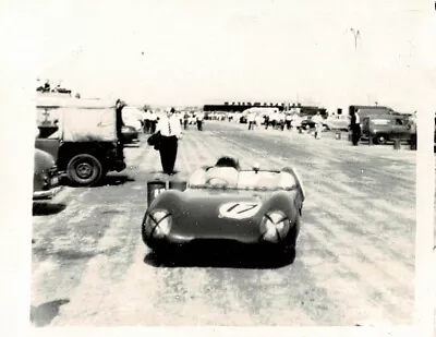 LOTUS SPORTS RACER IN RACE PADDOCK 1950s B/W PHOTOGRAPH • £8.99