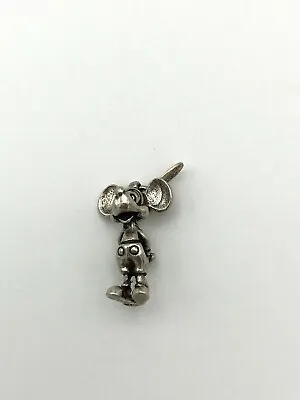 Vintage Sterling Silver Disney Mickey Mouse Charm-textured Ears-3d-never • $40