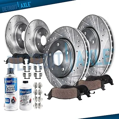 $219.54 • Buy Front And Rear Drilled Rotors + Brake Pads For Toyota Sienna Highlander Lexus