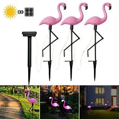 Solar Powered Flamingo LED Light Lawn Lamp Garden Decor Solar Lights Waterproof • $9.99