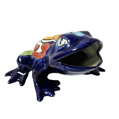 Talavera Mexican Pottery Frog Open Mouth Croaking Hand Painted Folk Art • $34.99