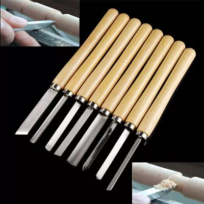 Wood Lathe Chisel Set Woodworking Turning Tools Cutting Carving HSS Steel Blades • $34.92