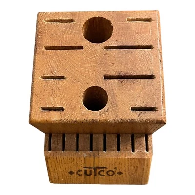$39.99 • Buy Cutco 1748 Homemaker 18 Slot Knife Block 8 Steak Knife Slots Honey Oak Wood