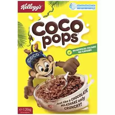 2 X 1.2kg Kellogg's Coco Pops Snack Breakfast Cereal Protein Fibre Vitamin B • $40