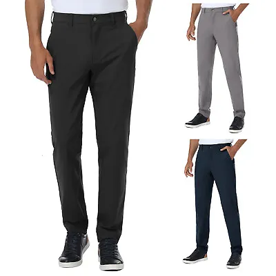 Men's Stretch Dress Pants Slim Fit Workwear Flat Front Casual Chino Work Trouser • $23.74