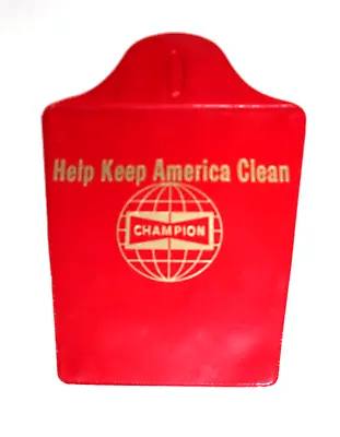 1966 Champion Spark Plugs Help Keep America Clean Vintage Auto Trash Bag Rare • $10